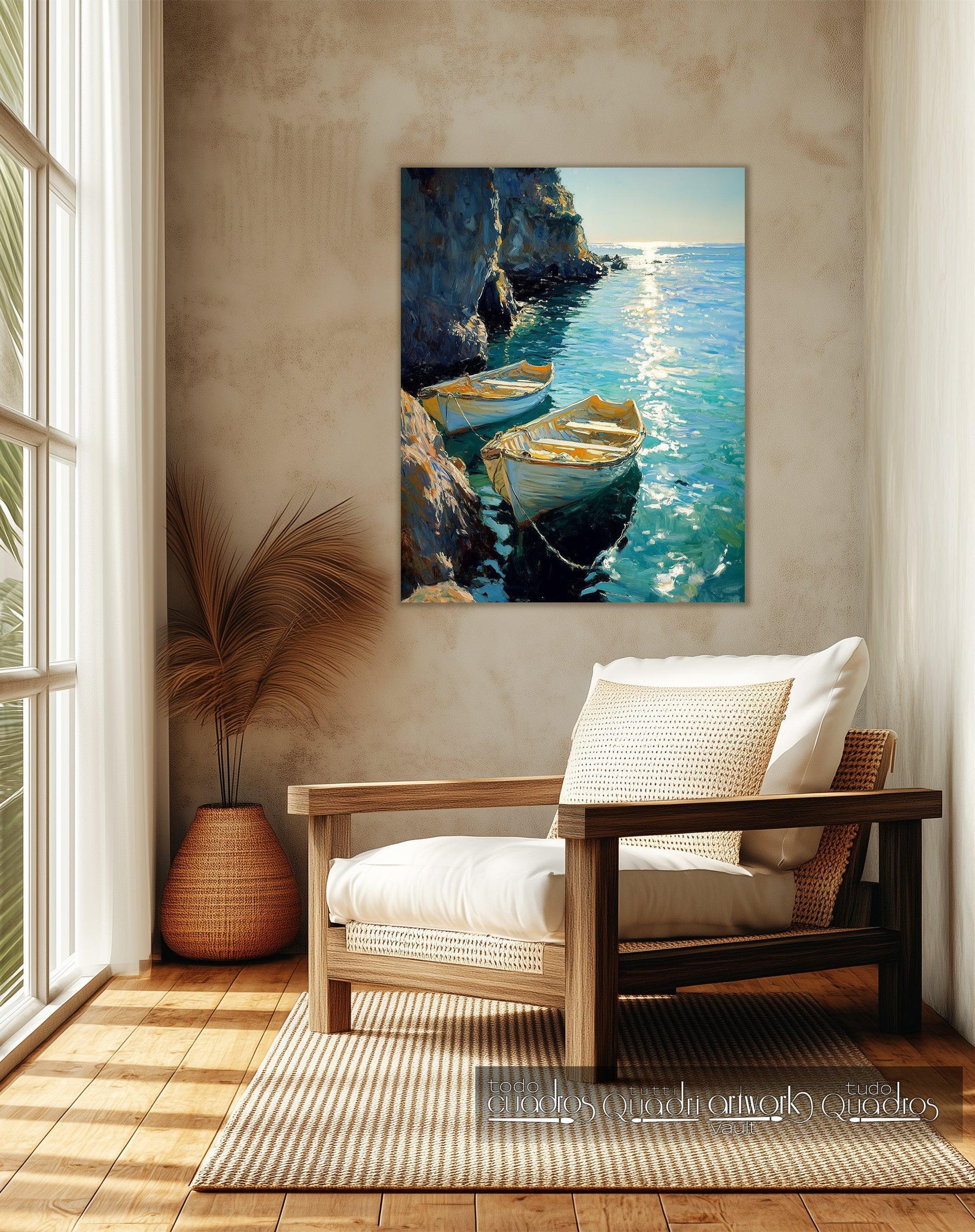 Sérénité ancrée, style Monet