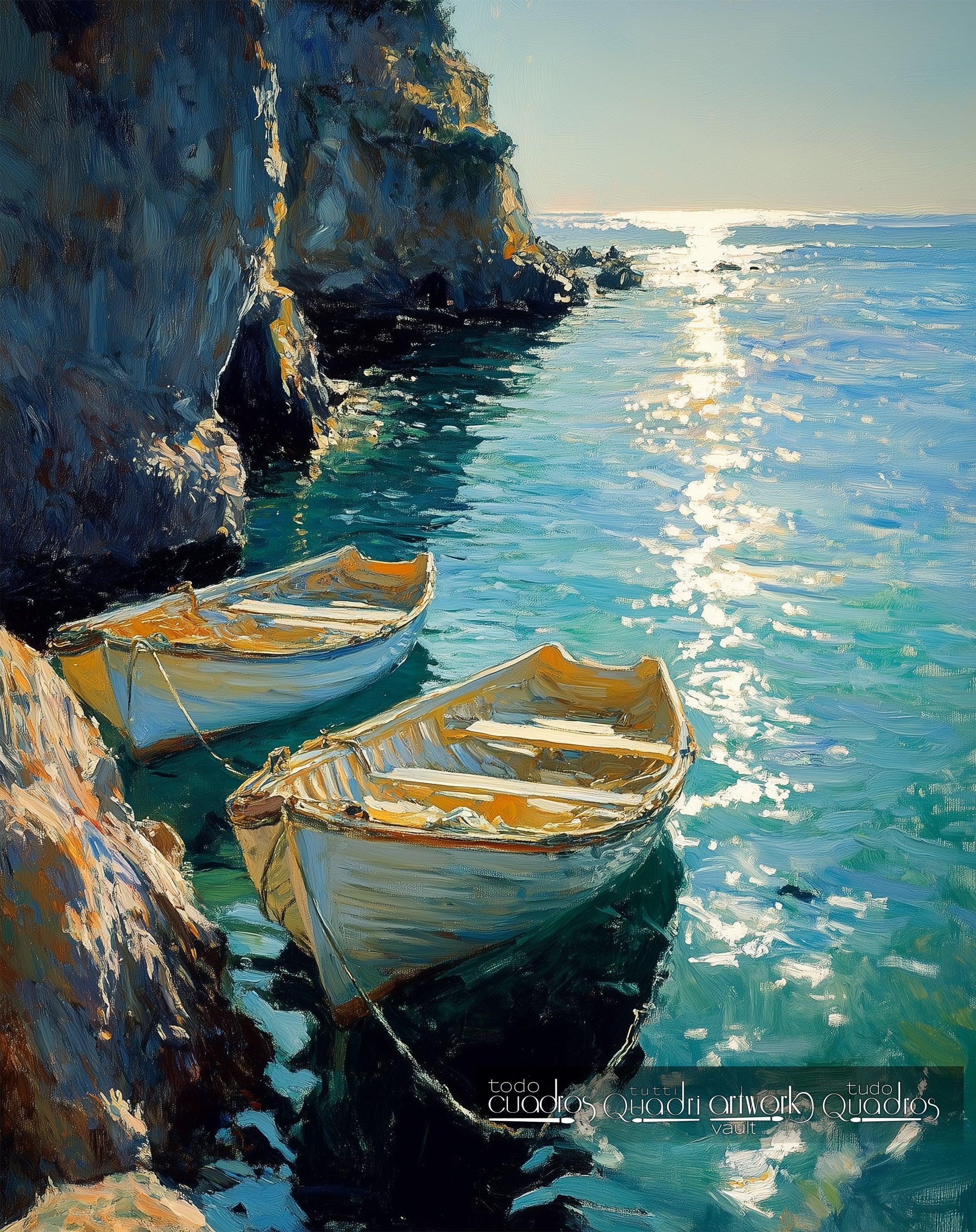 Sérénité ancrée, style Monet