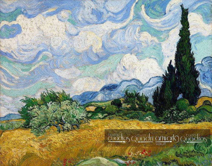 Champ de blé avec cyprès, Van Gogh
