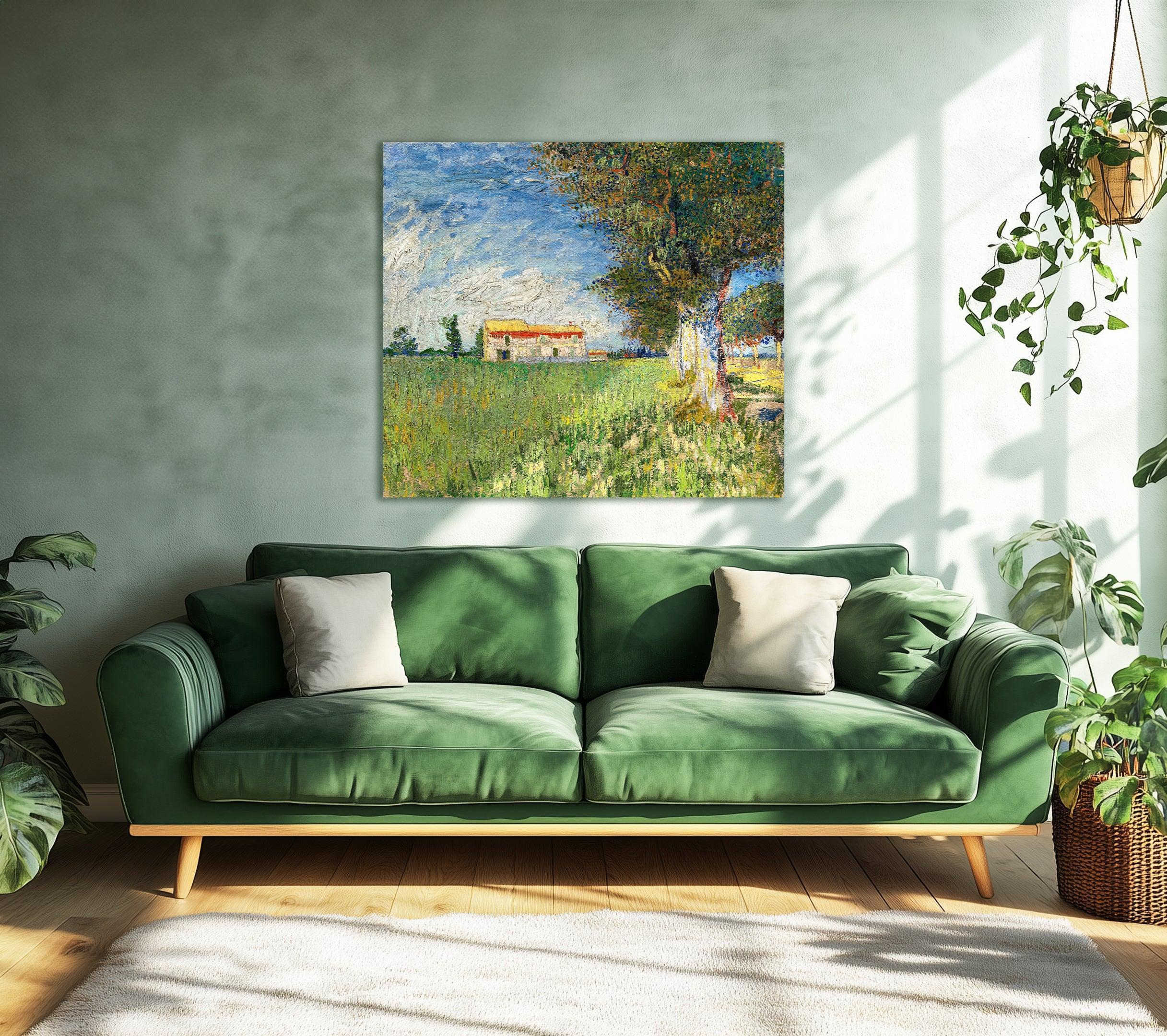 Ferme dans un champ de blé, Van Gogh