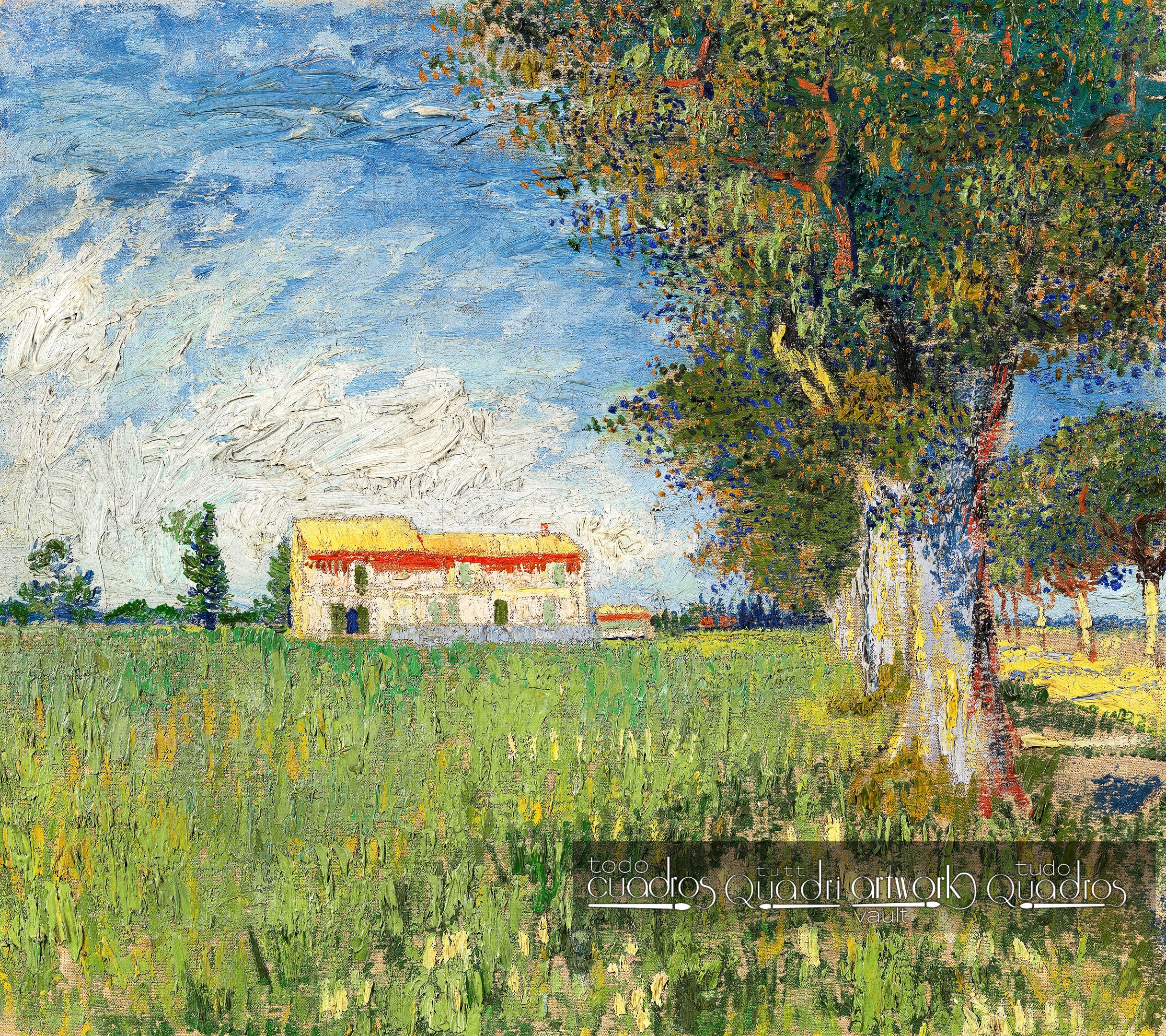 Ferme dans un champ de blé, Van Gogh
