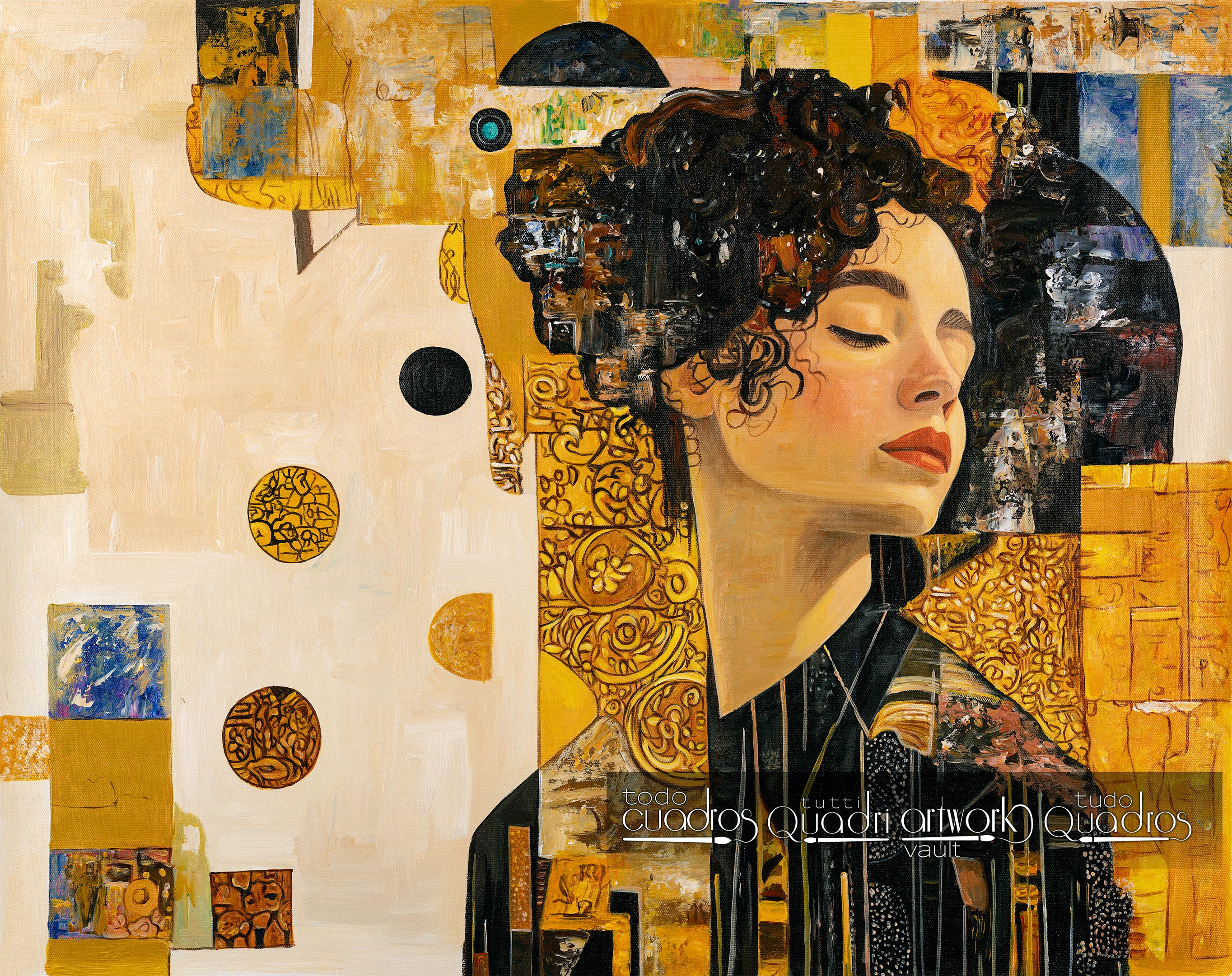 Portrait en or, style Klimt
