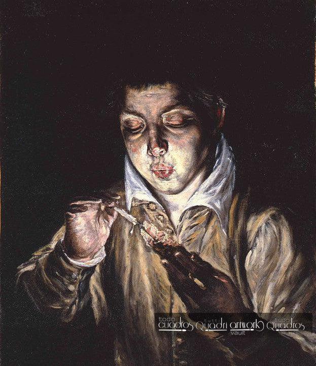 Jeune Garçon soufflant sur un tison, Le Greco