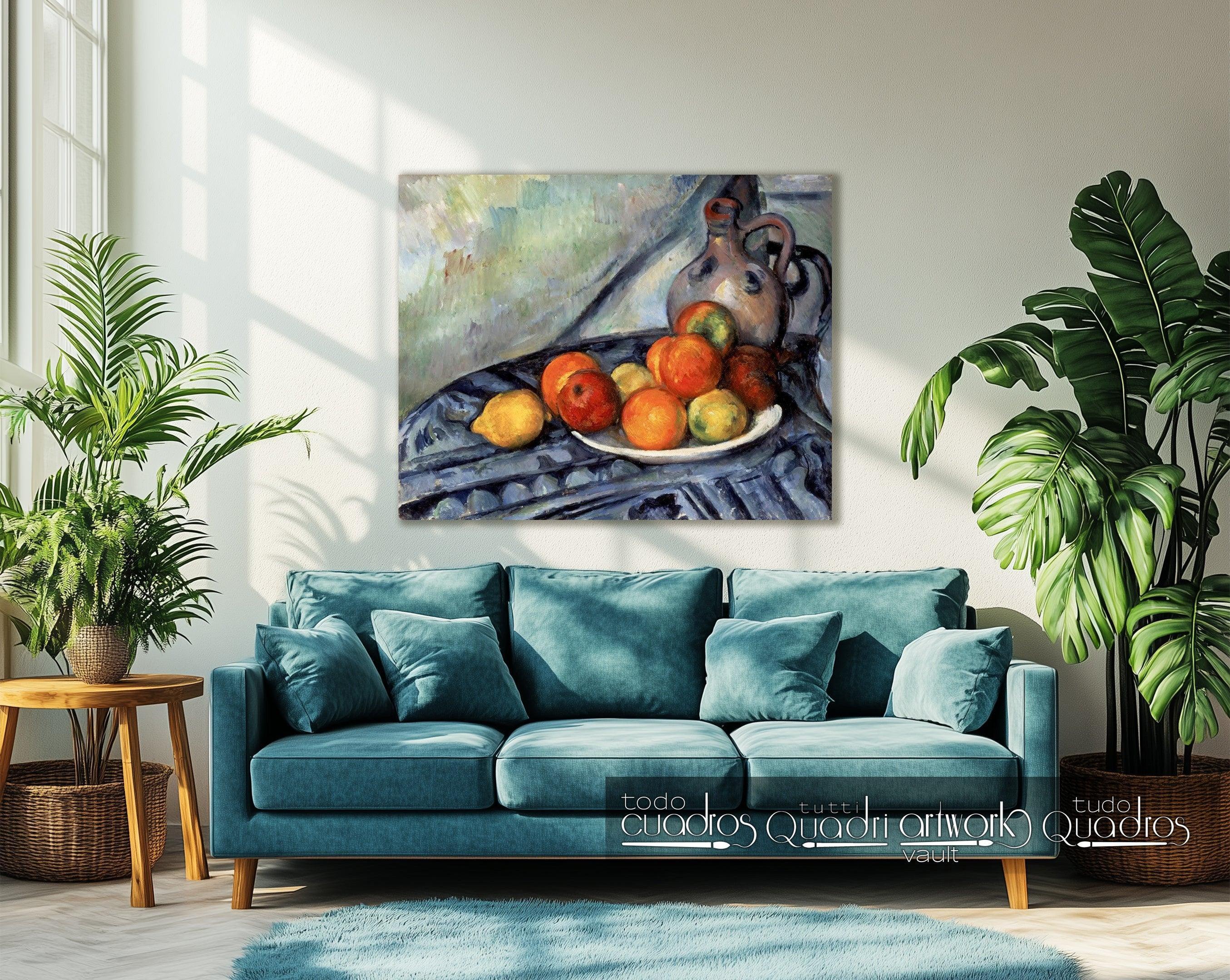 Pichet et fruits sur une table, Cézanne