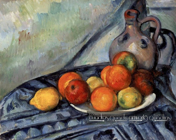 Pichet et fruits sur une table, Cézanne