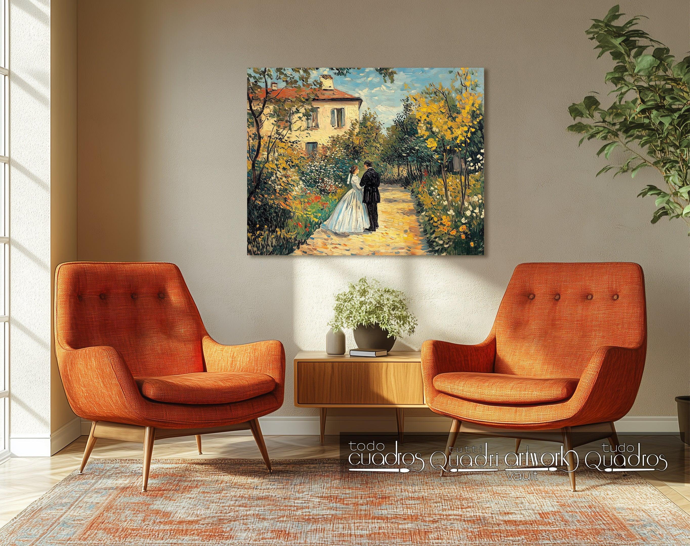 Moment éternel dans le jardin, style Van Gogh