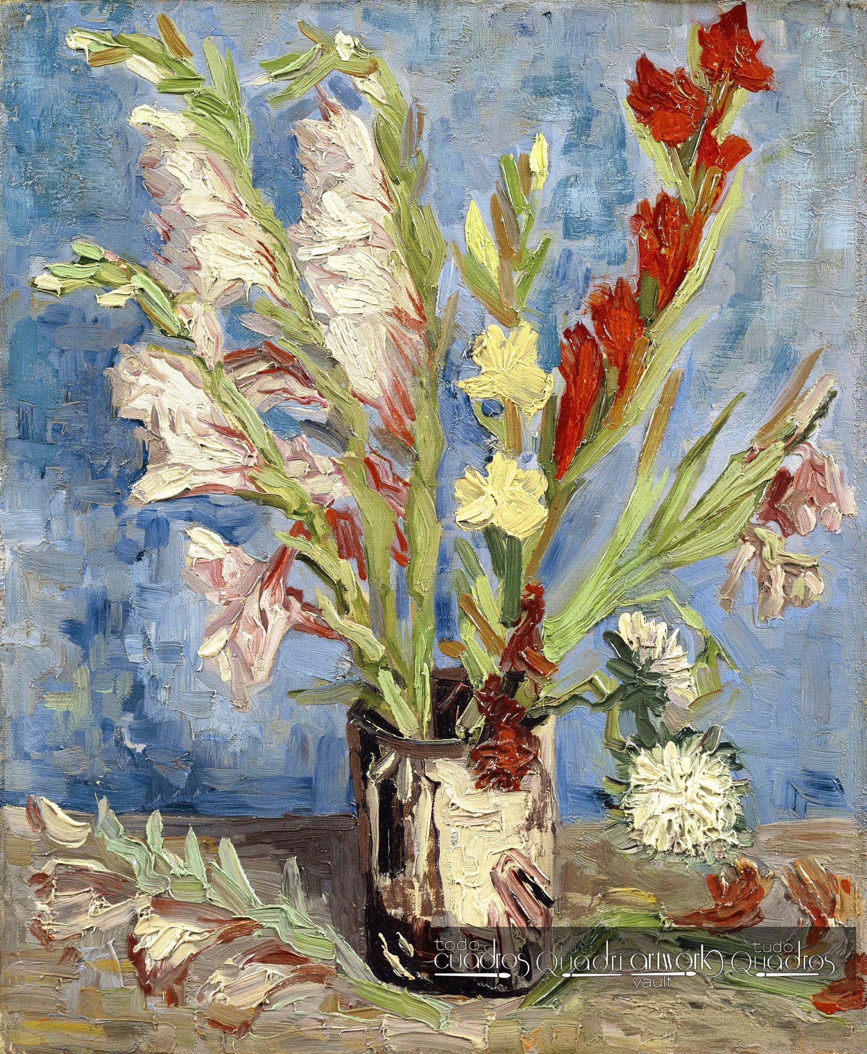 Vase avec glaïeuls et asters, Van Gogh