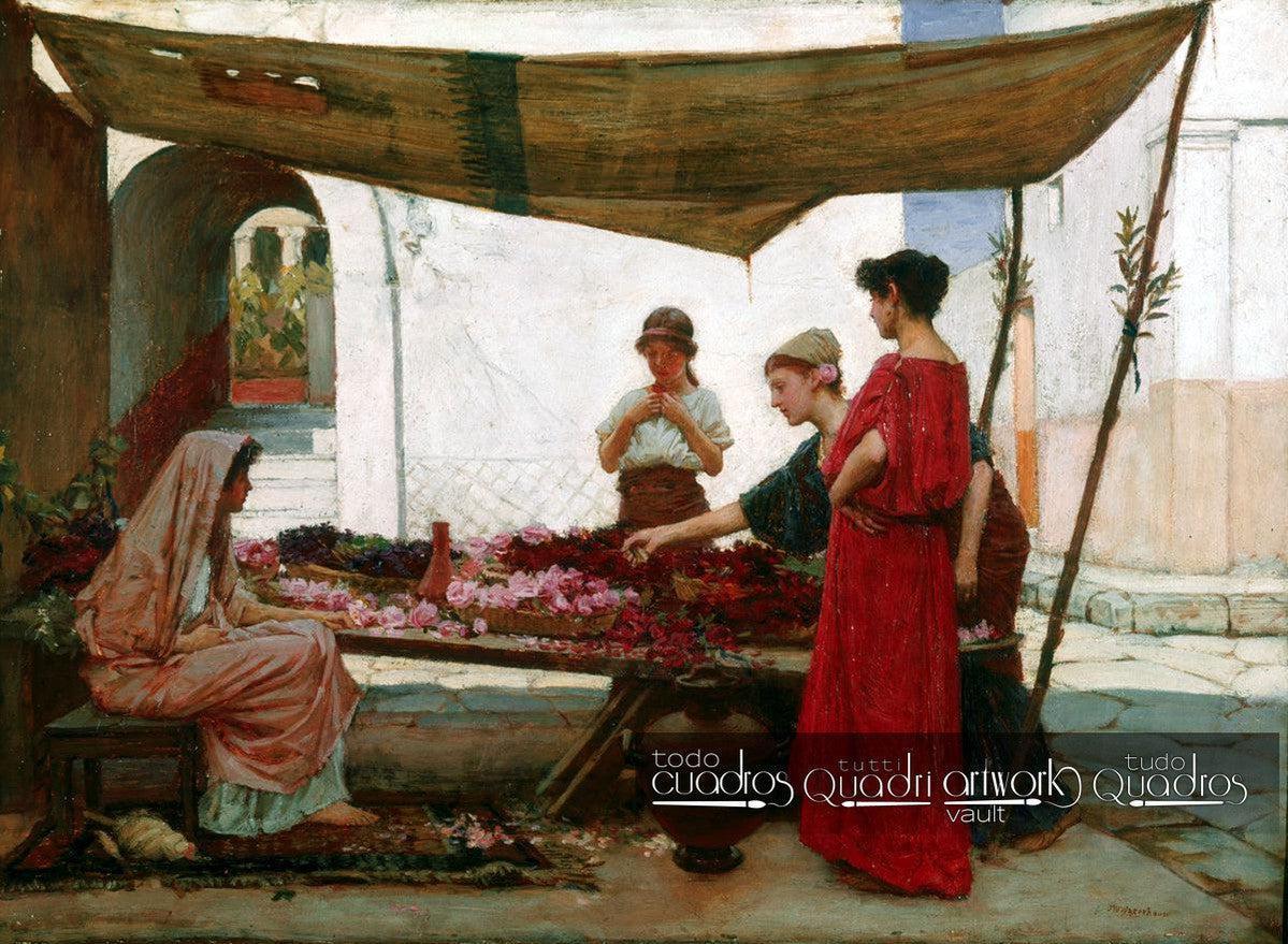 Un marché aux fleurs grec, J. W. Waterhouse