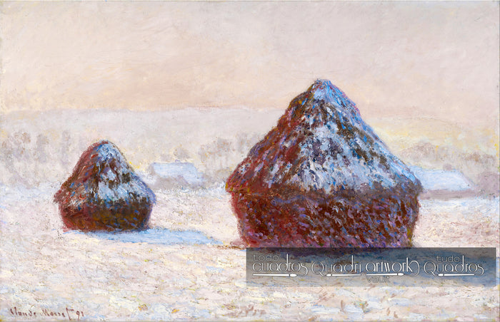 Meules de blé, effet de neige, matin, Monet