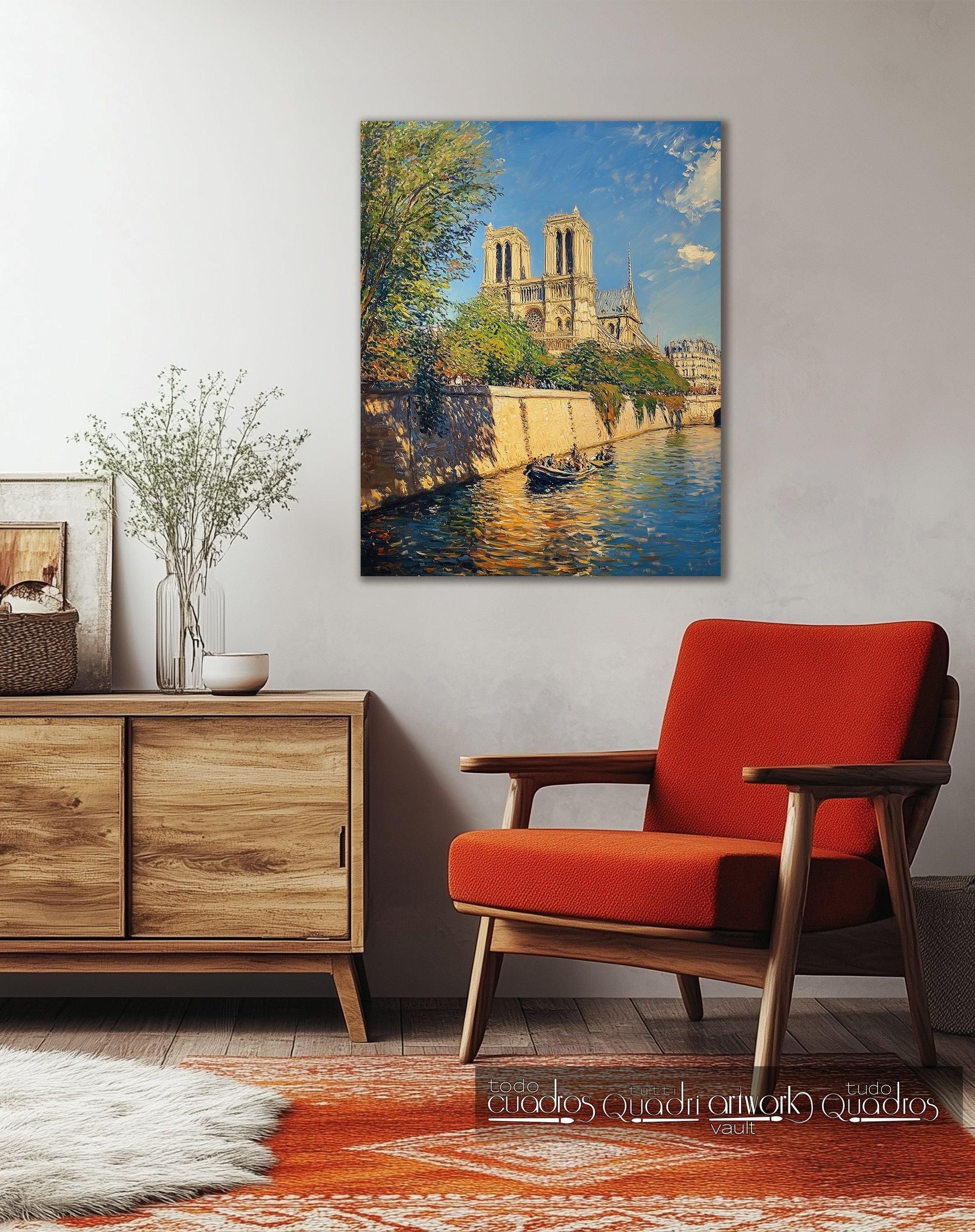 Balade en bateau sous Notre-Dame, style Monet