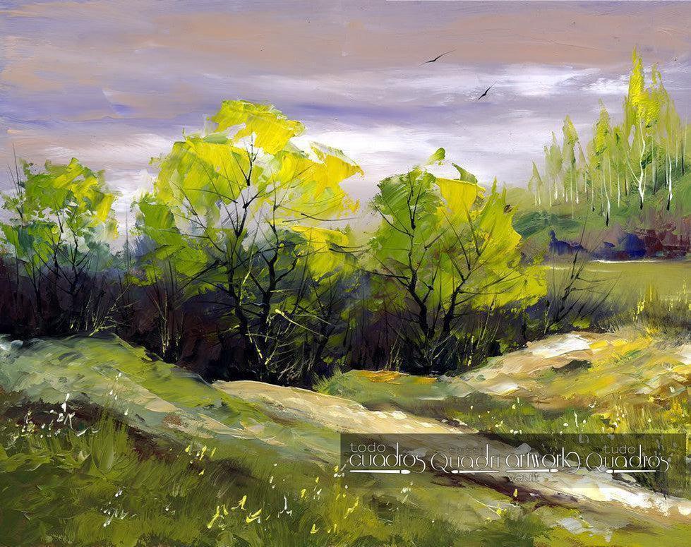Arbres de la montagne, Huile de Paysage