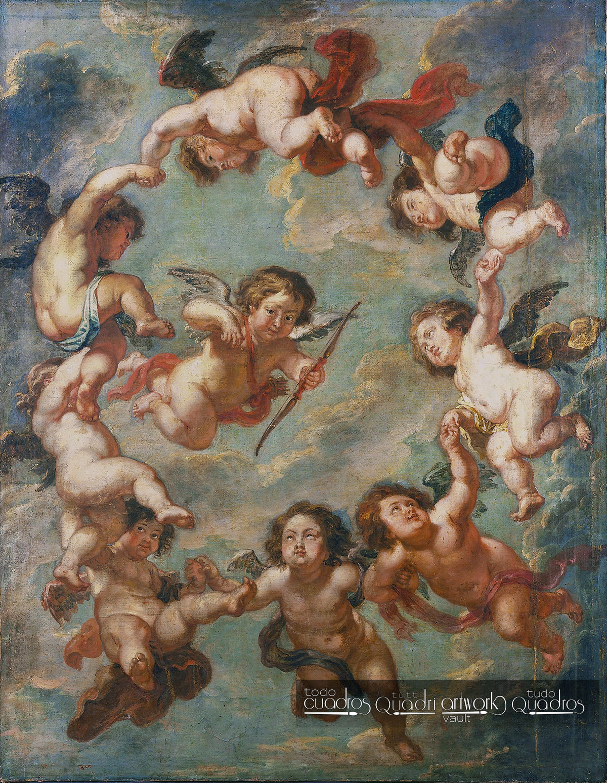Une décoration de plafond: Putti. Rubens