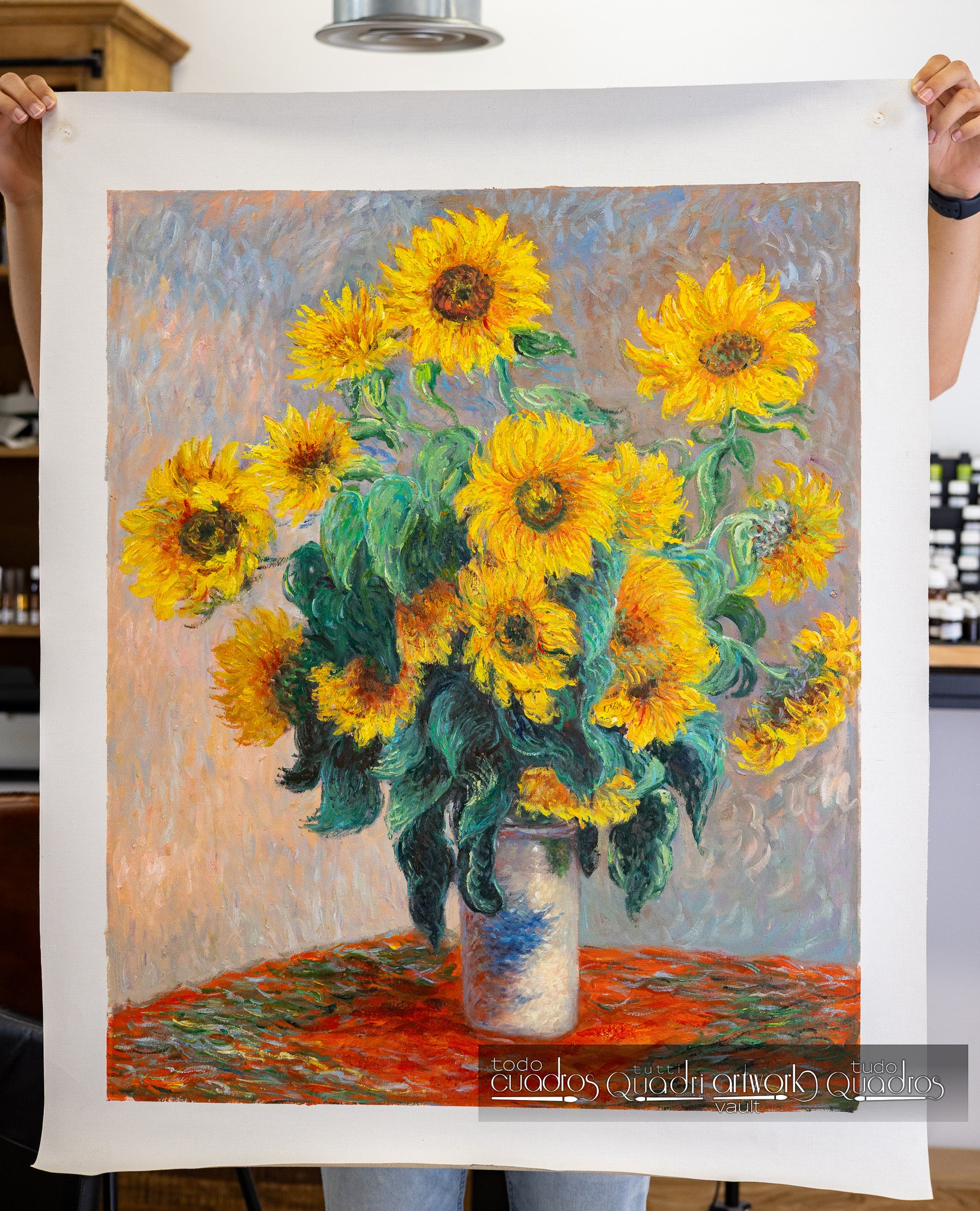 Vase de tournesols, Monet
