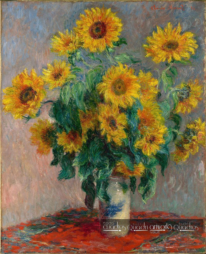 Vase de tournesols, Monet