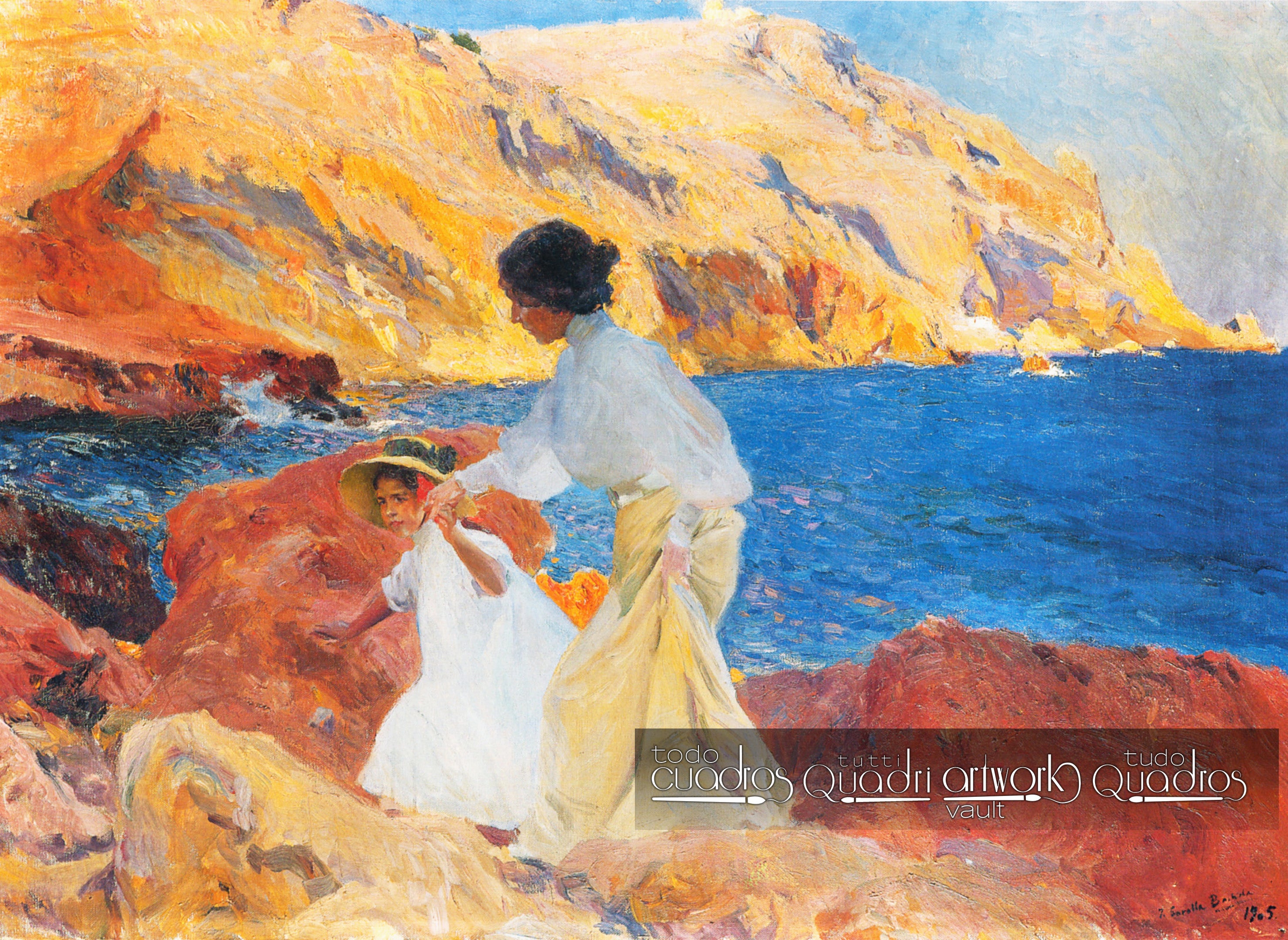 Clotilde et Elena sur les rochers, Jávea, Sorolla