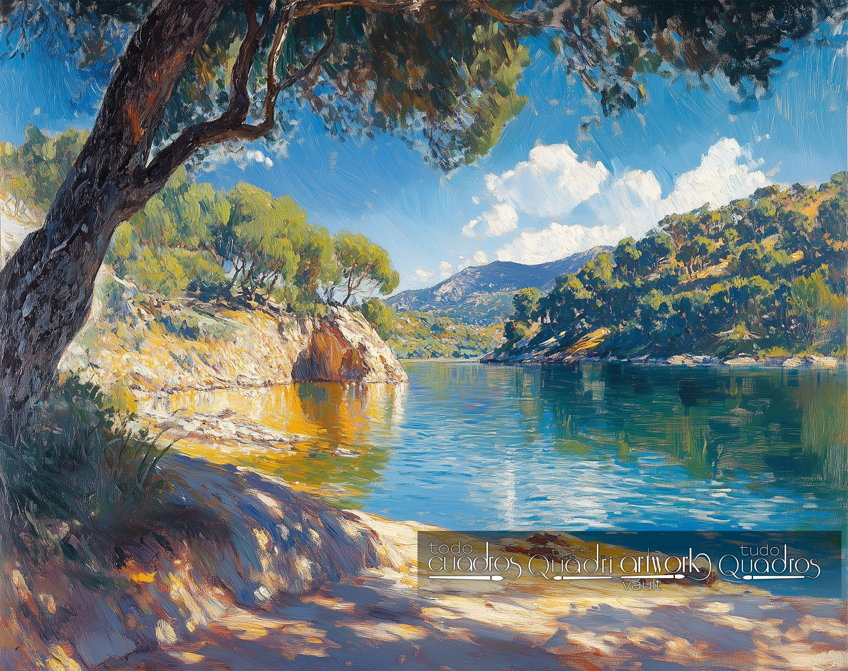 Lumière et calme sur la rive, style Sorolla