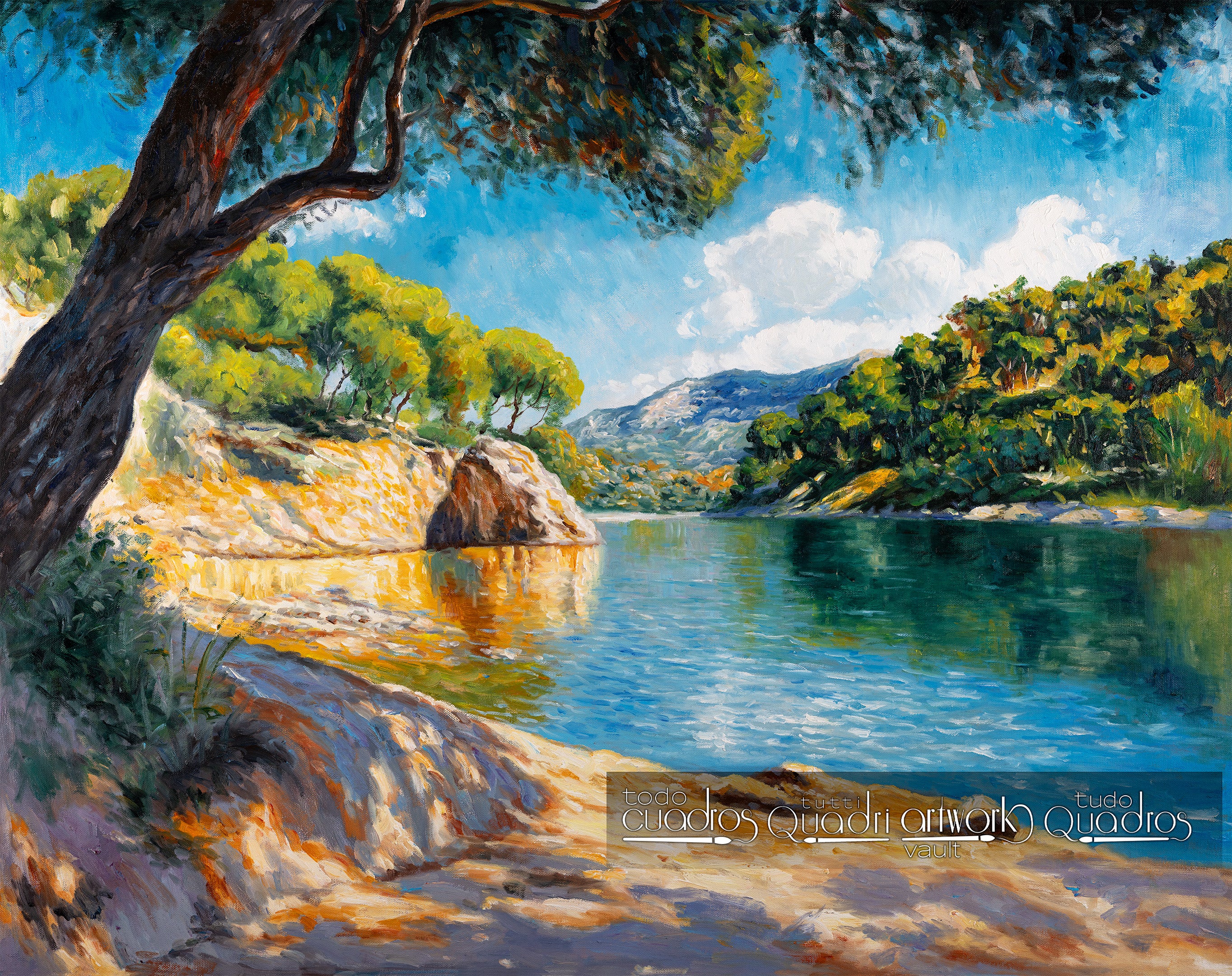 Lumière et calme sur la rive, style Sorolla