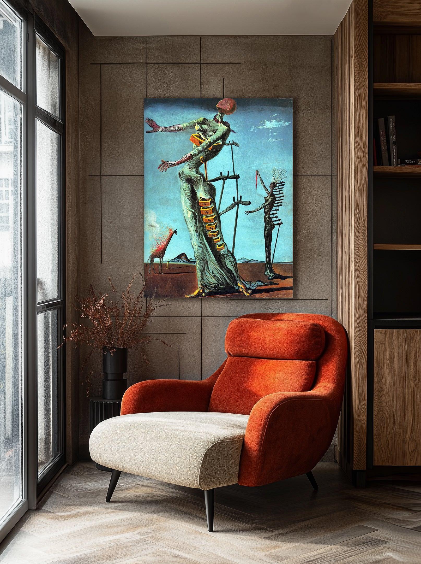 La girafe en feu, Dalí