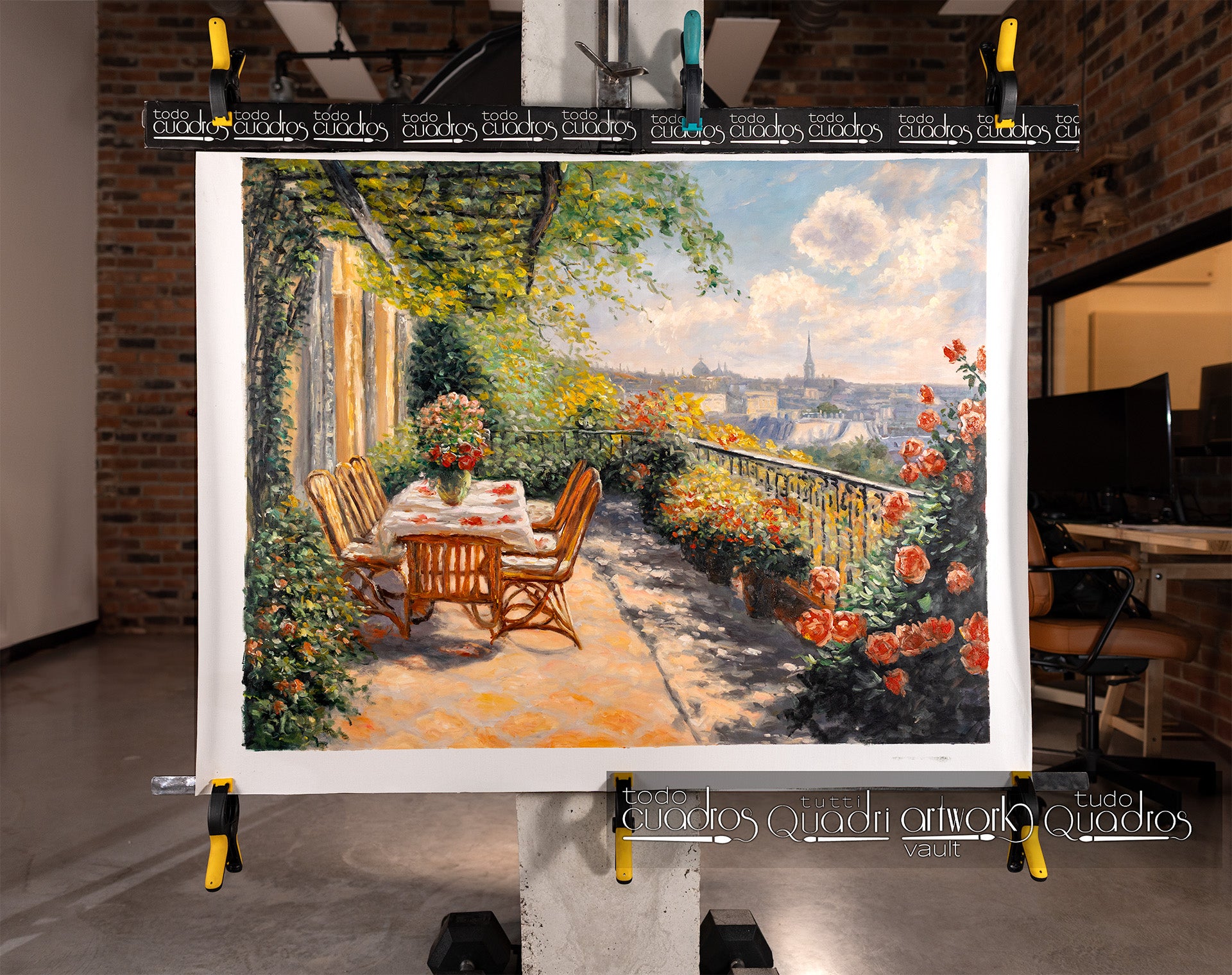 Petit-déjeuner parmi les fleurs, style Monet