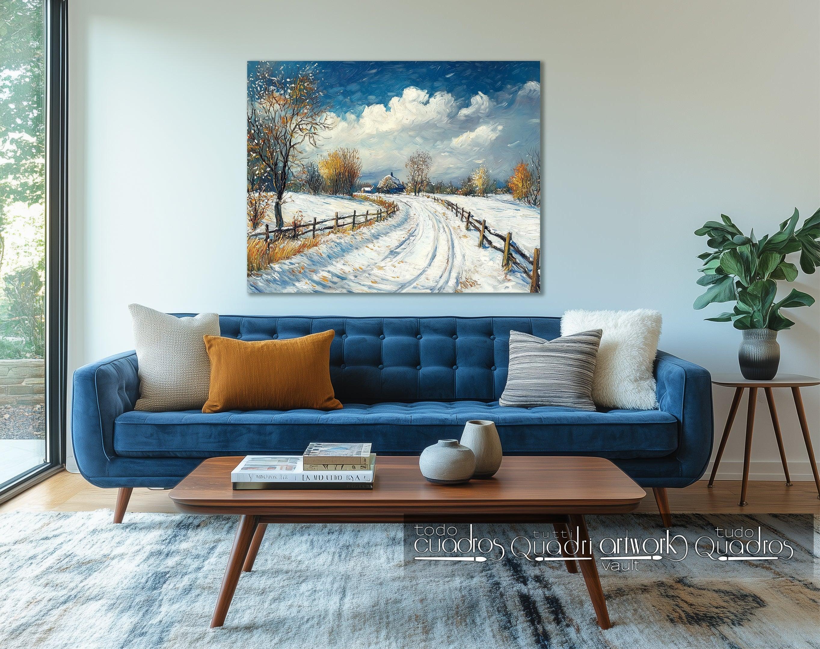 Paysage hivernal, style Van Gogh