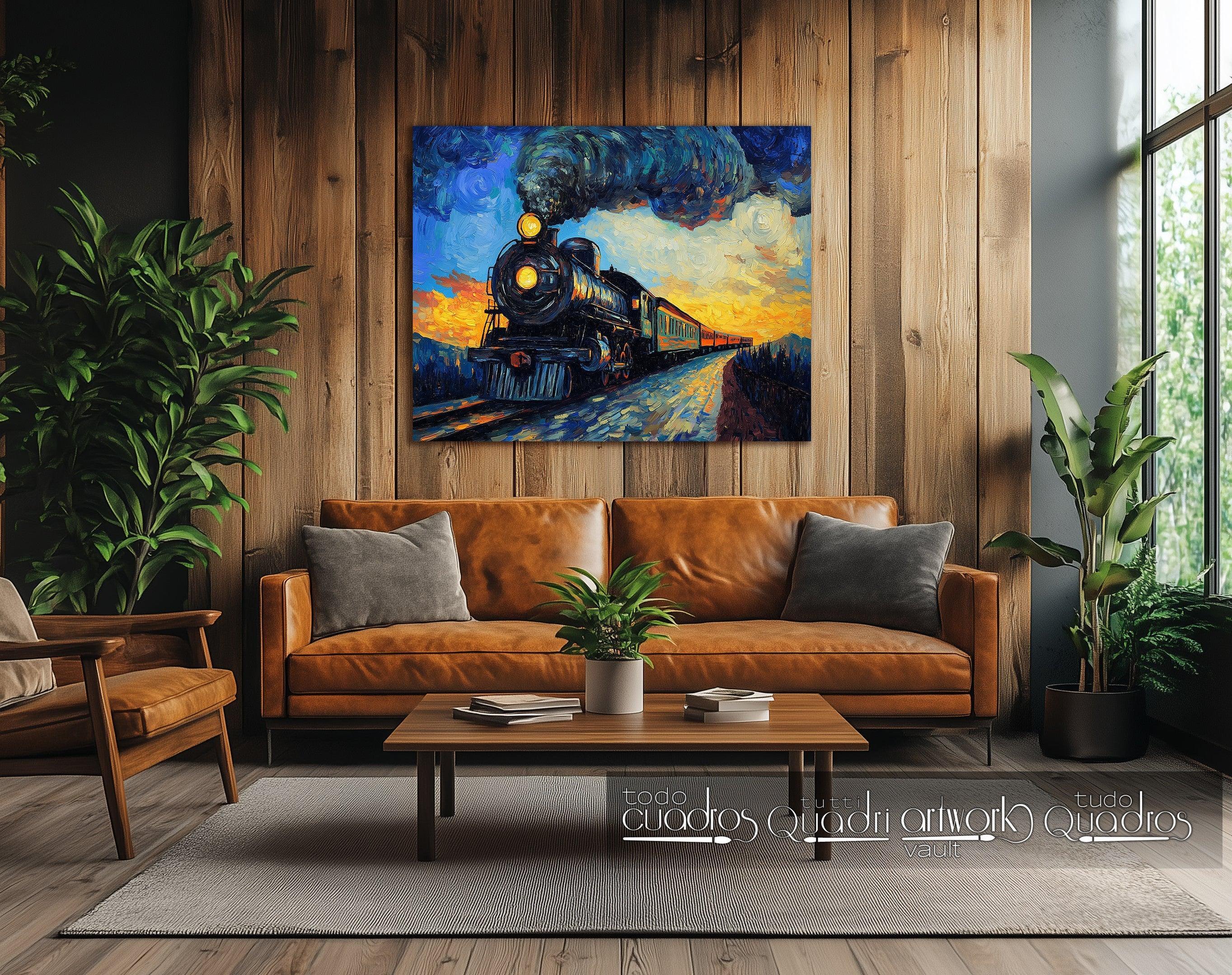 Voyage au coucher du soleil, style Van Gogh