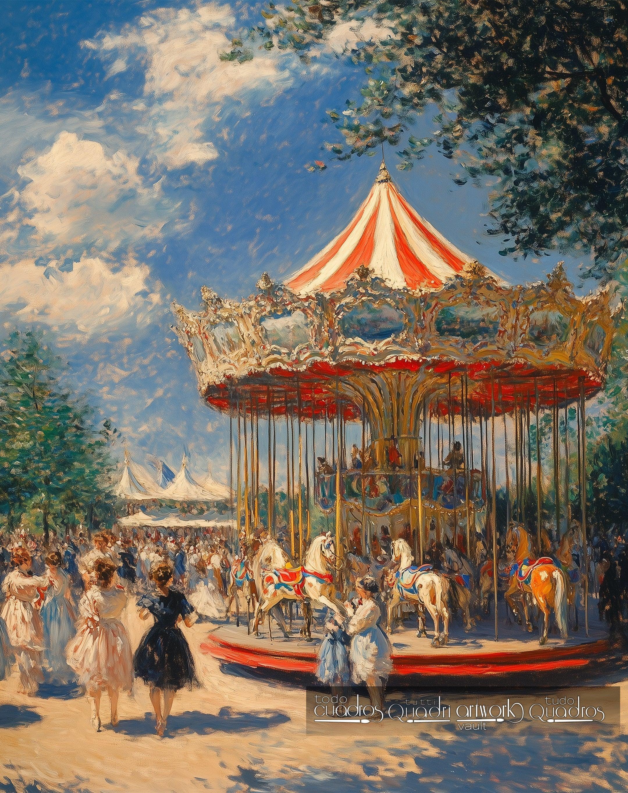 La magie du carrousel, style Monet