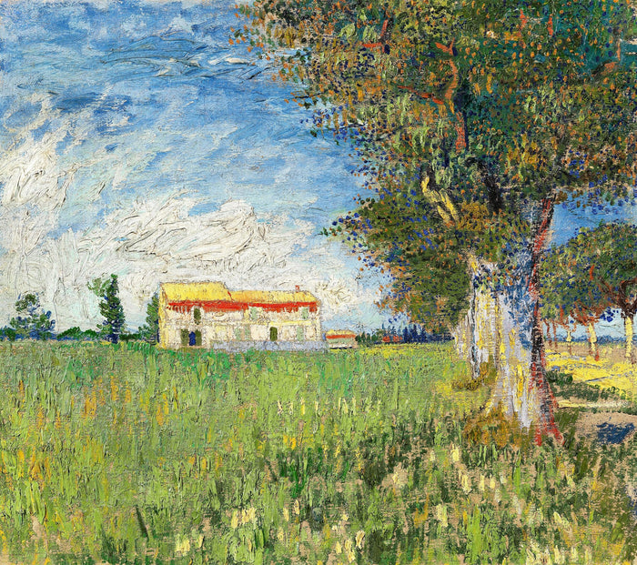 Ferme dans un champ de blé, Van Gogh