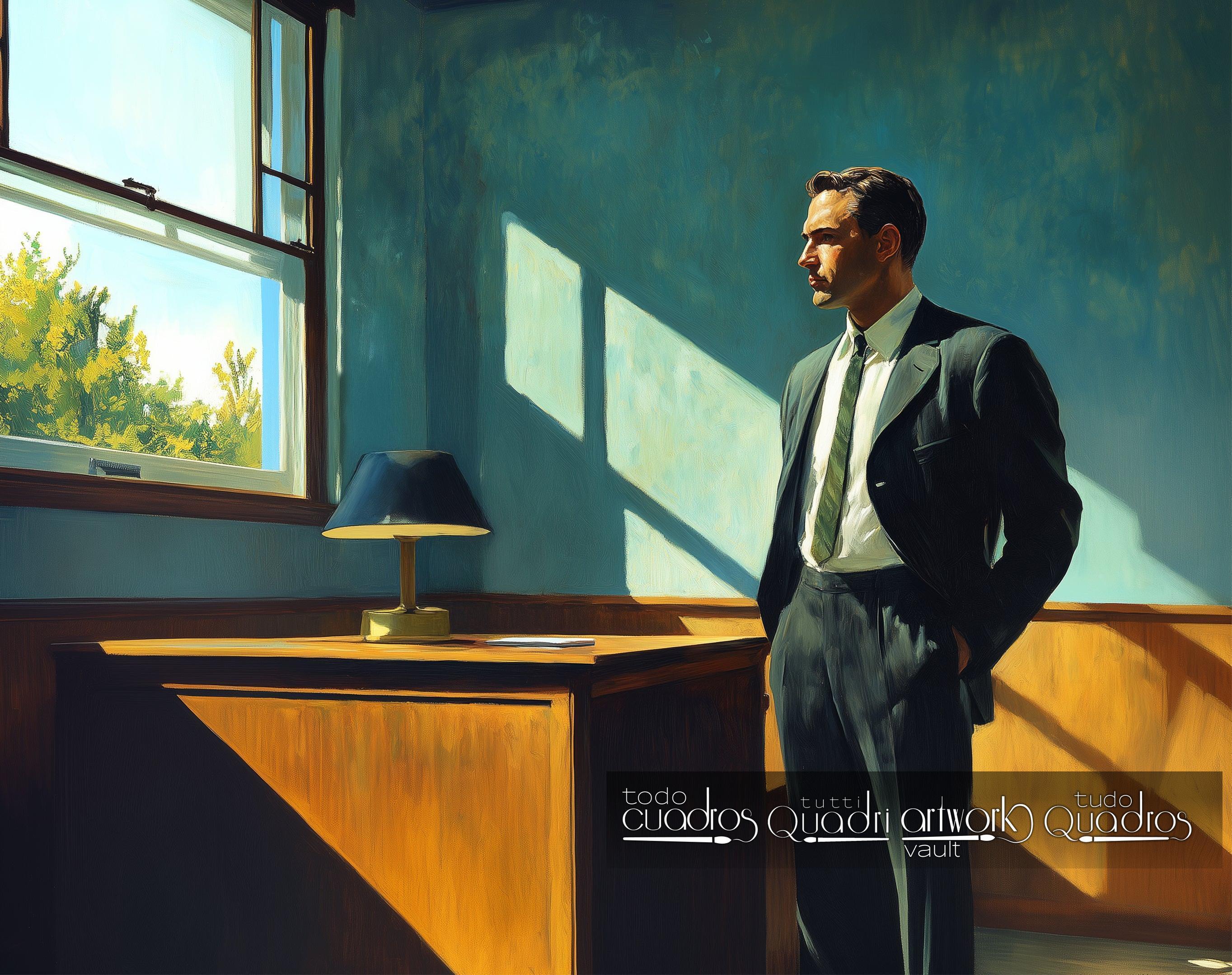 Après-midi de travail, style Hopper