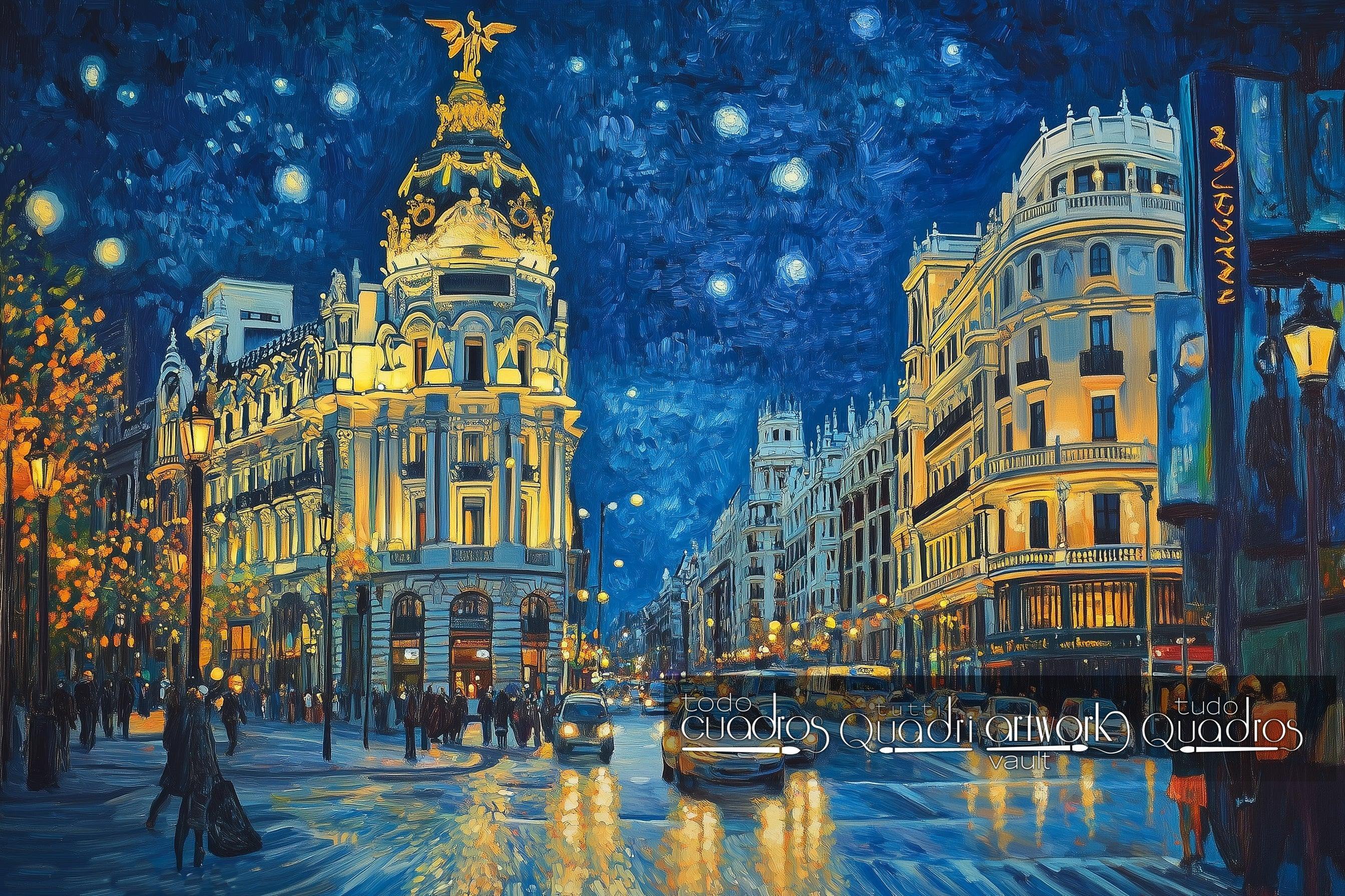 Nuit à Madrid, style Van Gogh