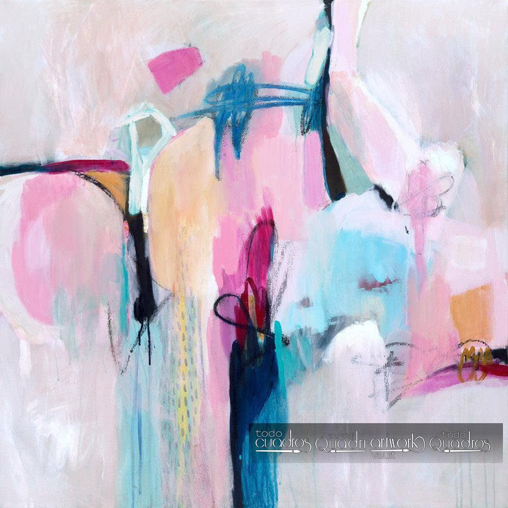 Tache rose et bleu ciel, Abstrait