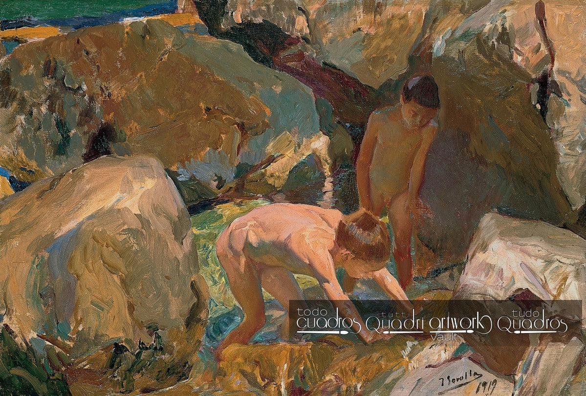 Enfants À La Recherche De Coquillages