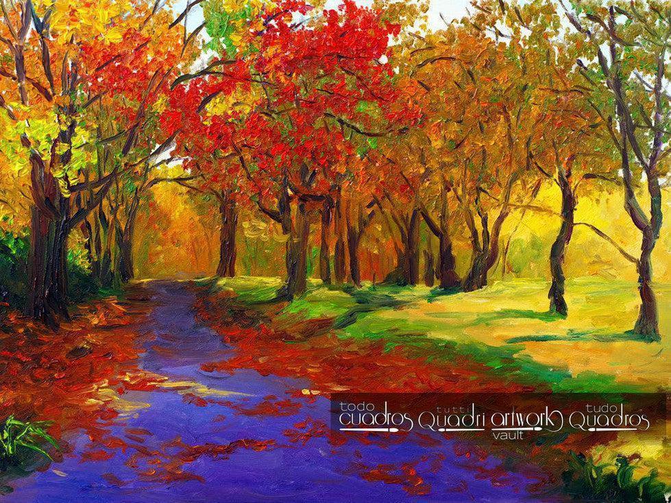 Coucher d’automne, Huile de Paysage
