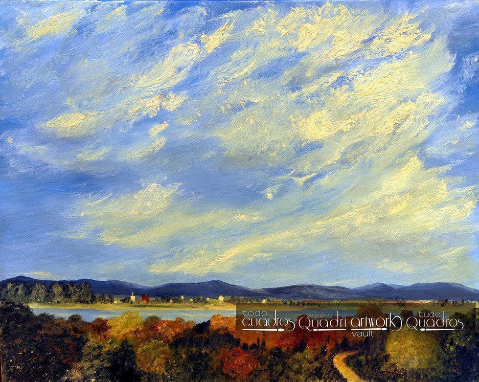 Coucher de soleil, Huile de Paysage