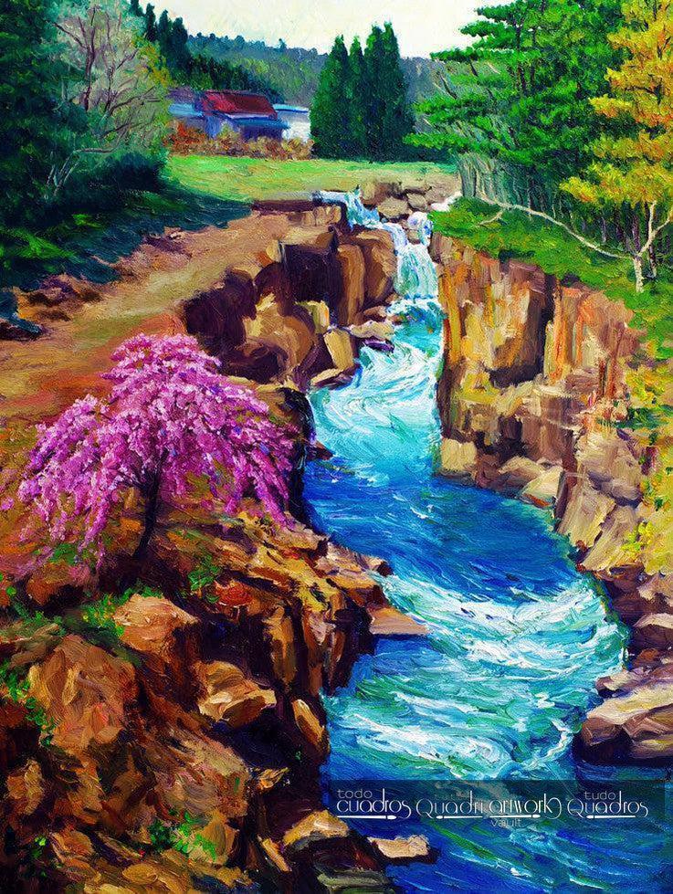 La ravine, Huile de Paysage