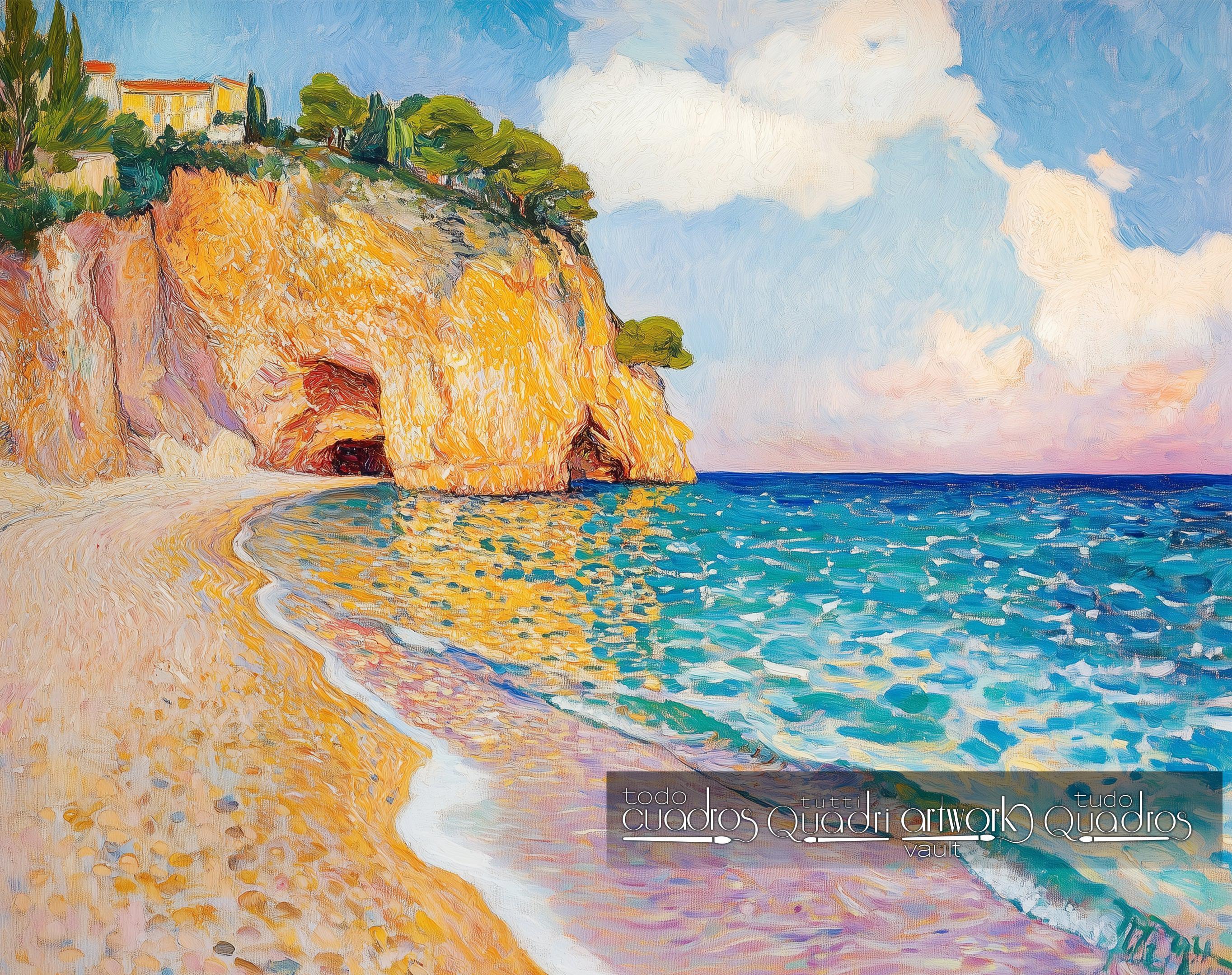 Reflets d’or et de mer, style Klimt