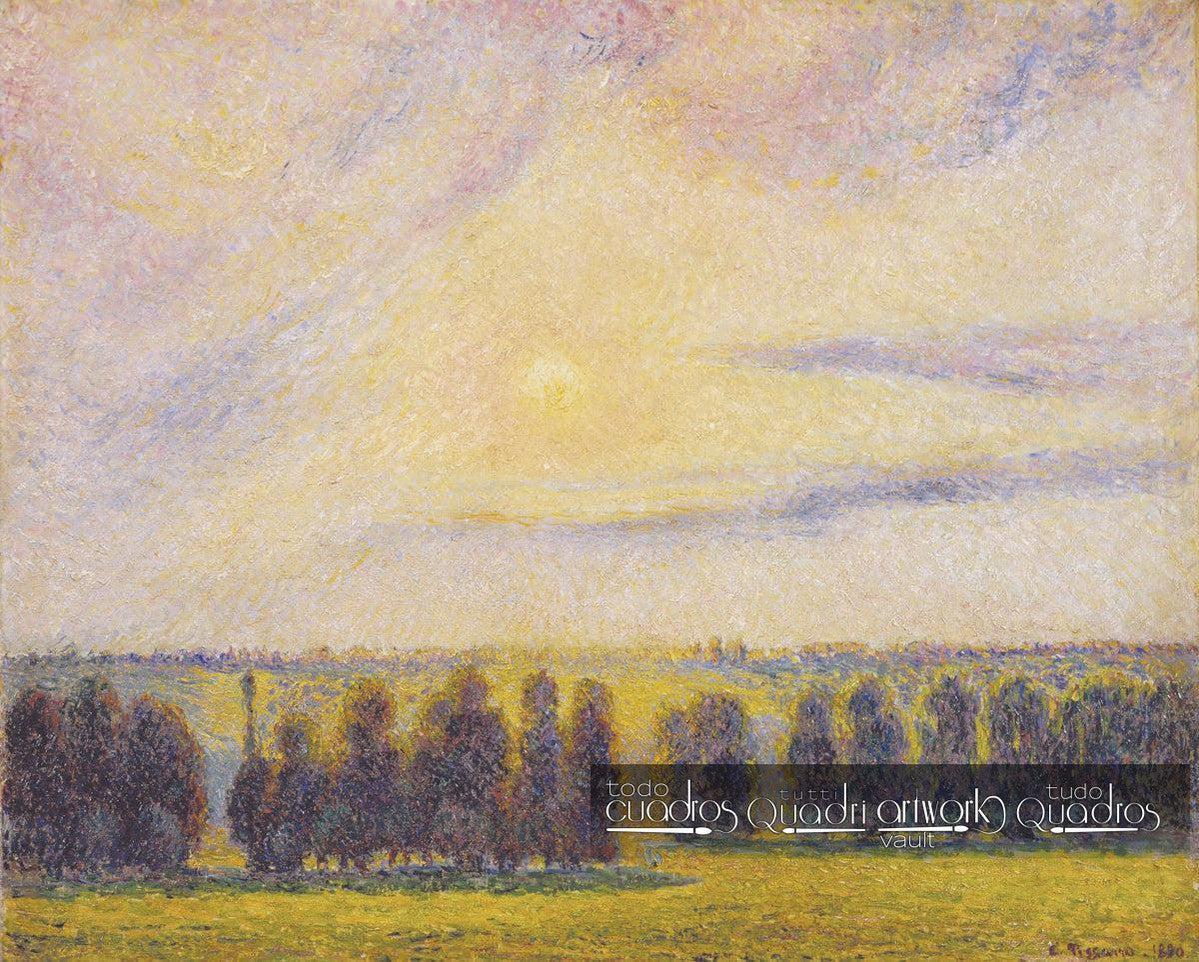 Coucher de soleil à Éragny, Pissarro