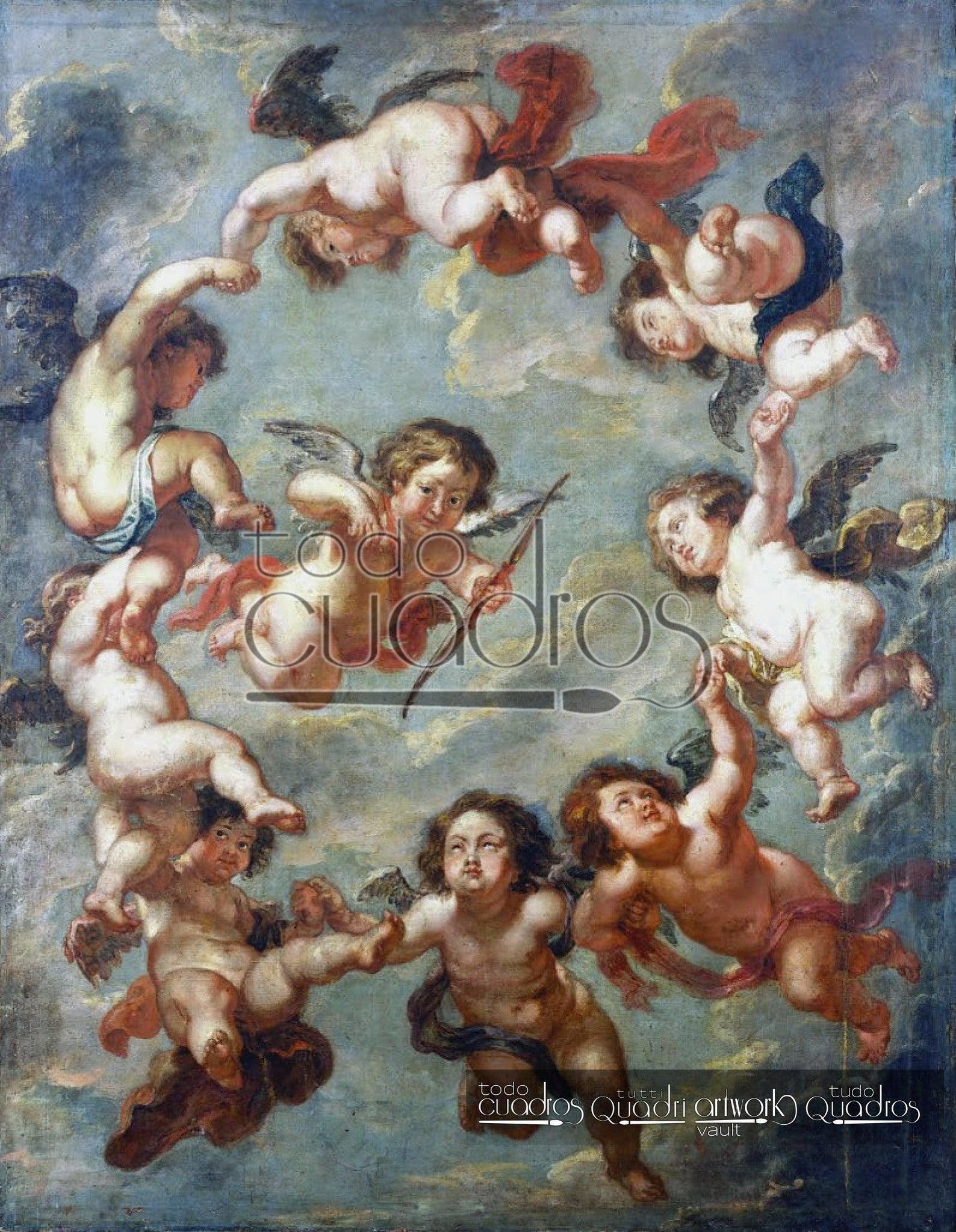 Une décoration de plafond: Putti. Rubens