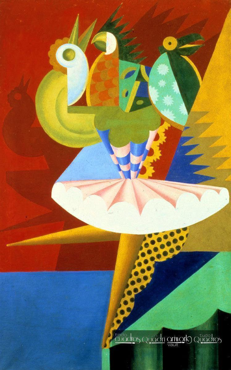 Rotation de danseuse et de perroquets, Depero