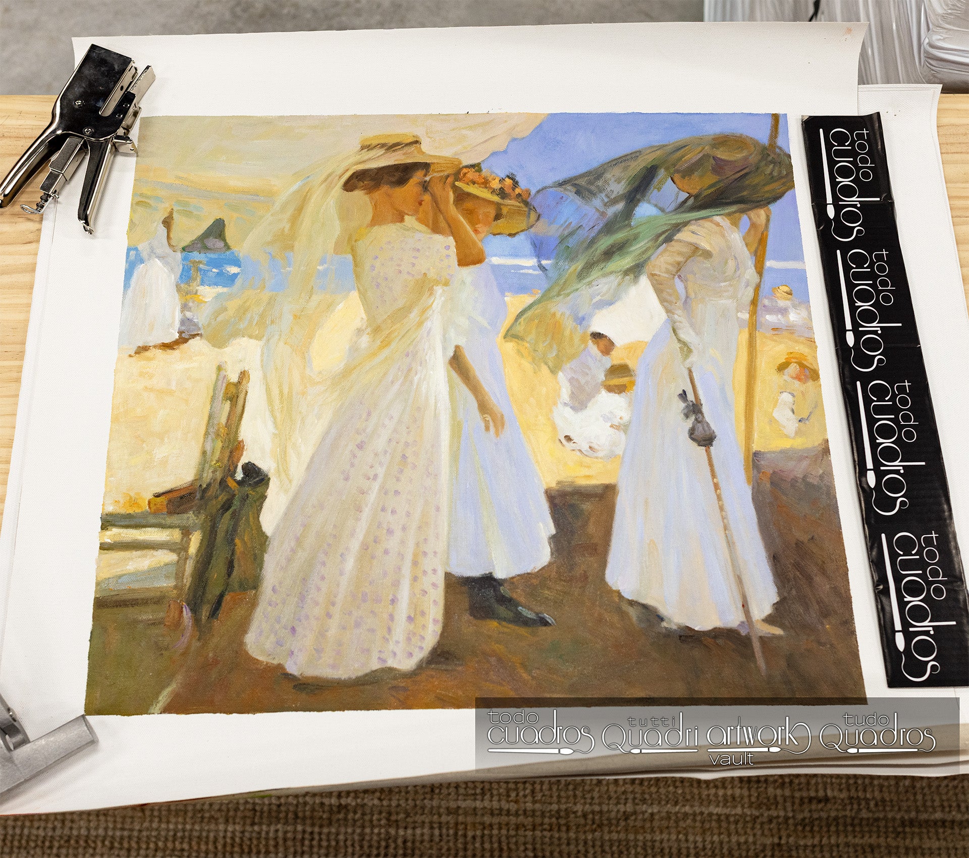 Sous l'auvent, sur la plage de Zarautz, Sorolla