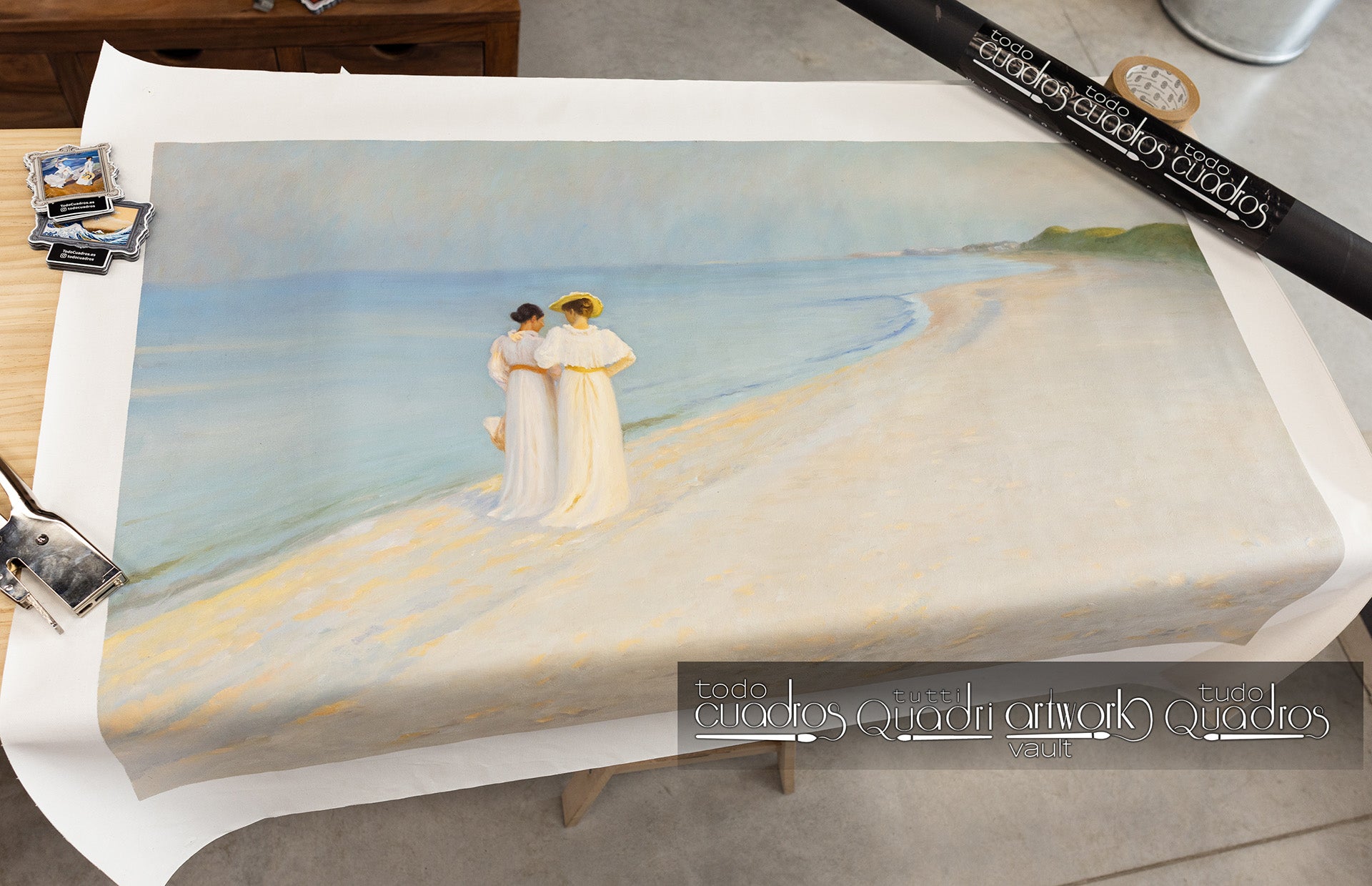 Soirée d'été sur la plage sud de Skagen. Anna Ancher et Marie Krøyer en promenade, P.S. Krøyer