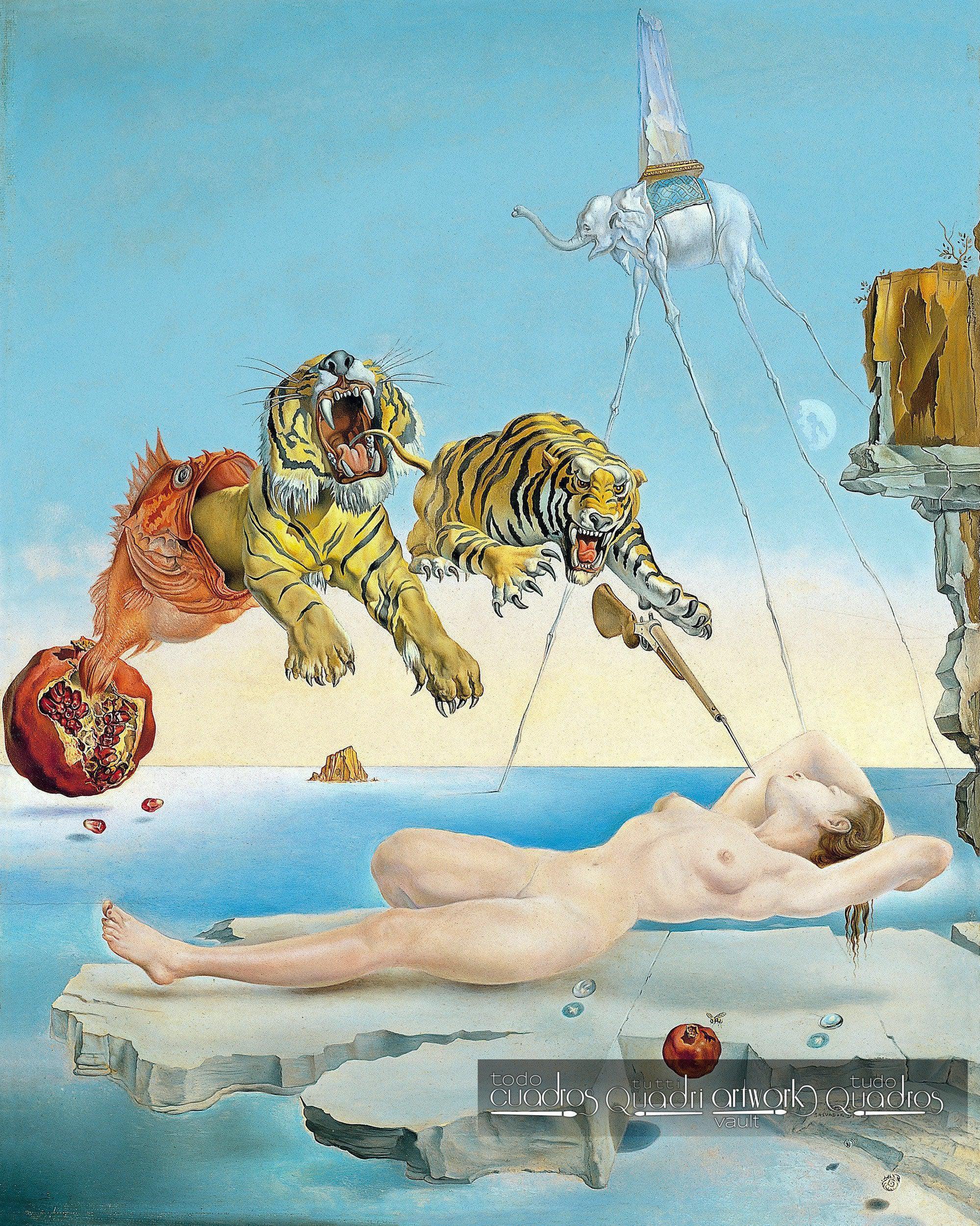 Rêve causé par le vol d'une abeille autour d'une grenade, une seconde avant l'éveil, Dalí