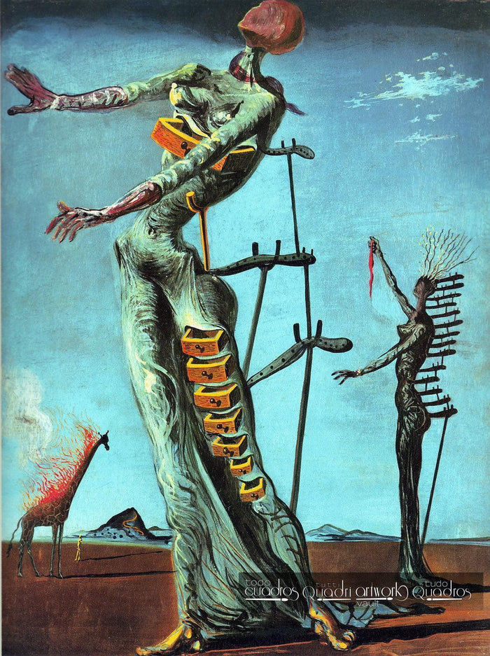 La girafe en feu, Dalí