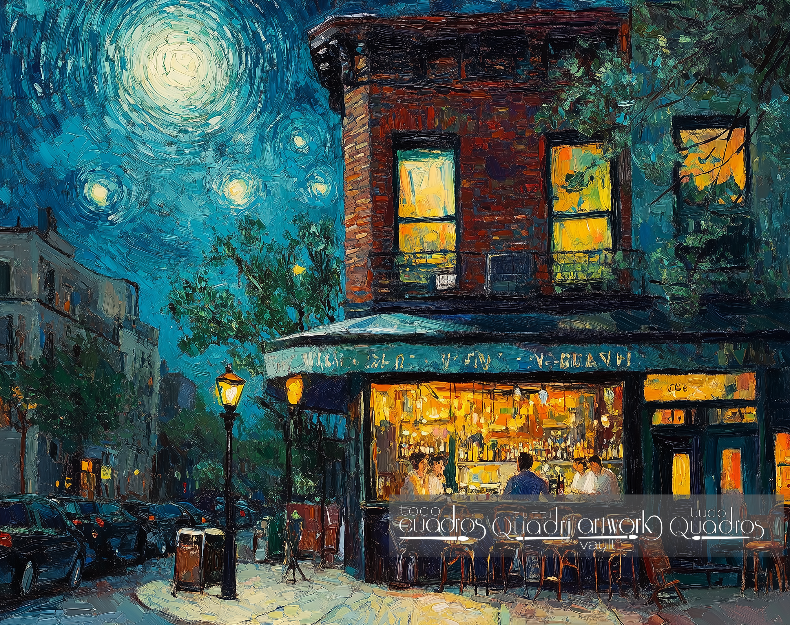 Nuit au café, style Van Gogh moderne