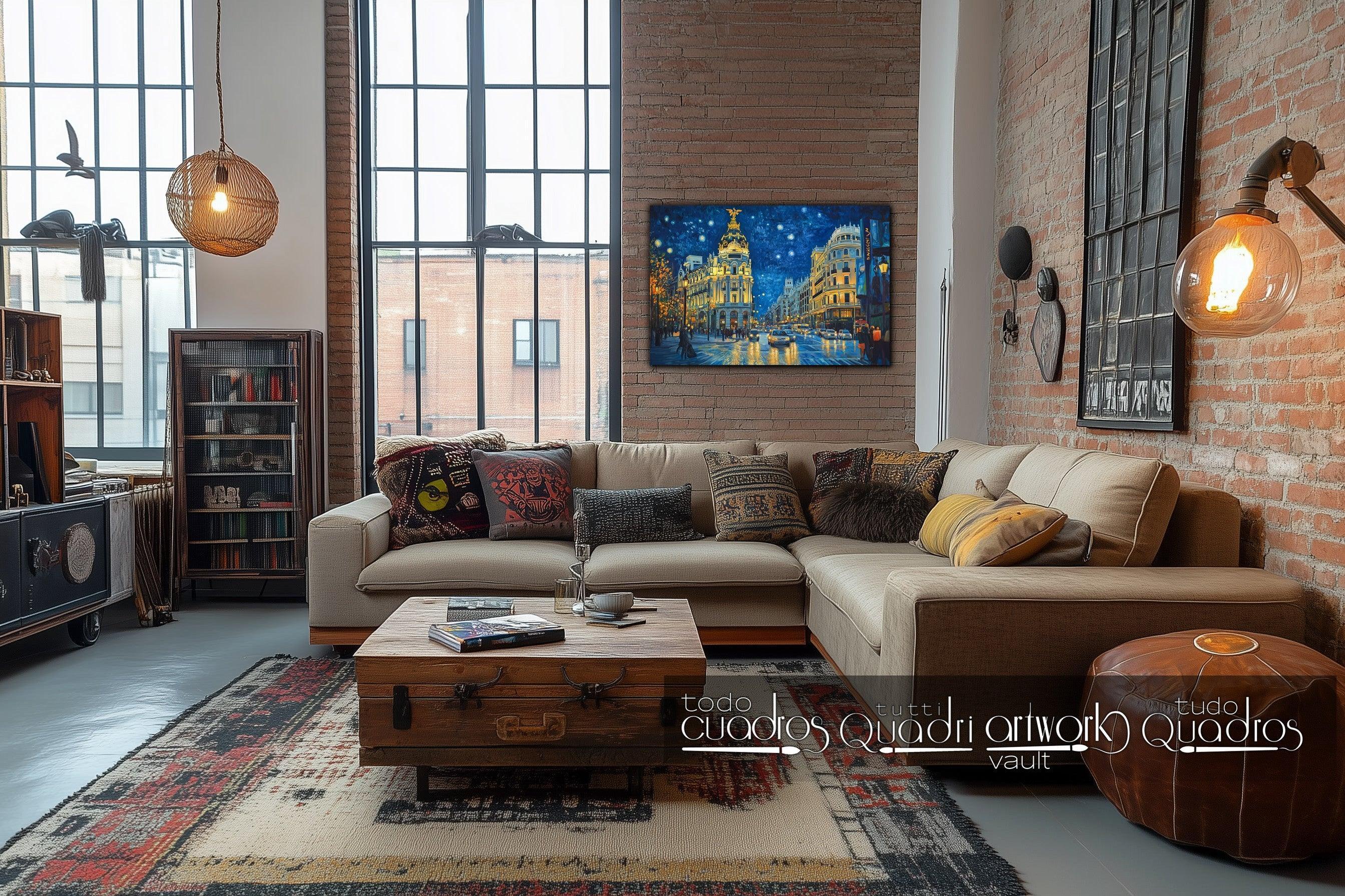 Nuit à Madrid, style Van Gogh